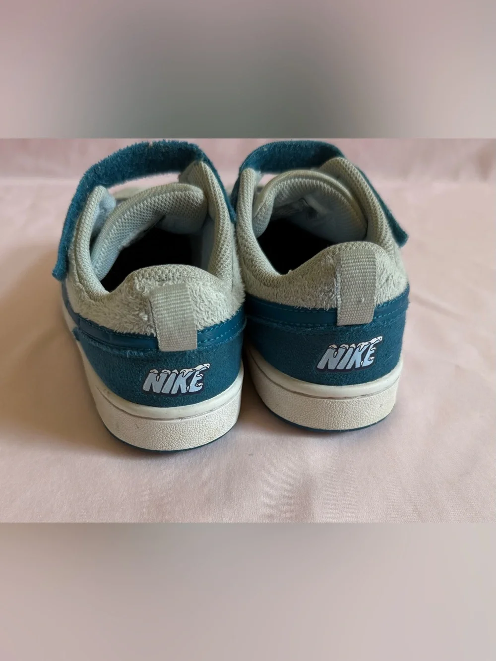 Nike Teal and Light Blue Athletic Sneakers - Casual Velcro Lace Shoes-2Y